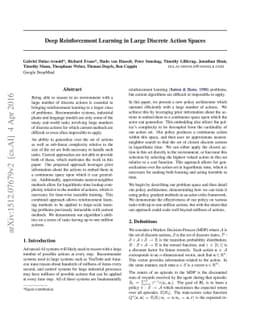 Deep Reinforcement Learning in Large Discrete Action Spaces