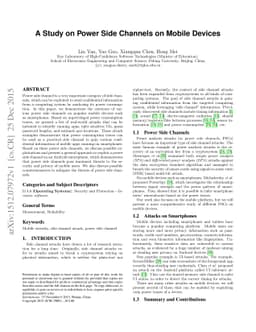 A Study on Power Side Channels on Mobile Devices