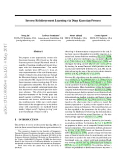Inverse Reinforcement Learning via Deep Gaussian Process