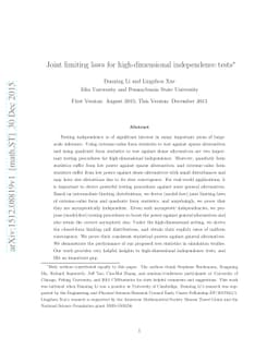 Joint limiting laws for high-dimensional independence tests