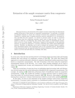 Estimation of the sample covariance matrix from compressive measurements