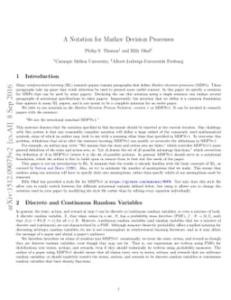 A Notation for Markov Decision Processes