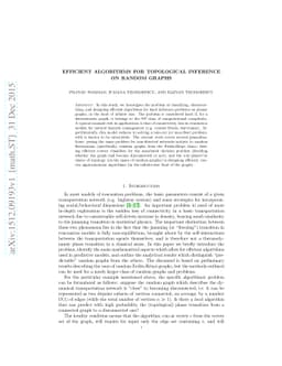 Efficient algorithms for topological inference on random graphs