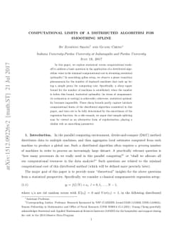 Computational Limits of A Distributed Algorithm For Smoothing Spline