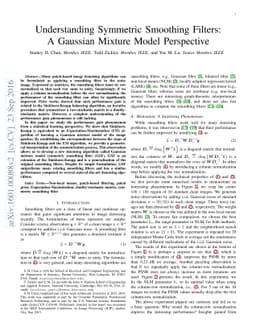 Understanding Symmetric Smoothing Filters: A Gaussian Mixture Model
  Perspective