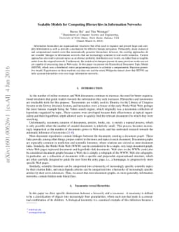 Scalable Models for Computing Hierarchies in Information Networks