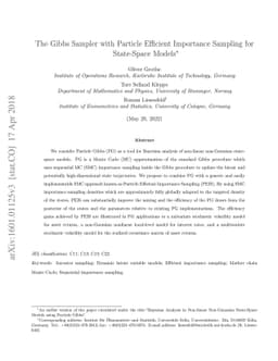 The Gibbs Sampler with Particle Efficient Importance Sampling for
  State-Space Models