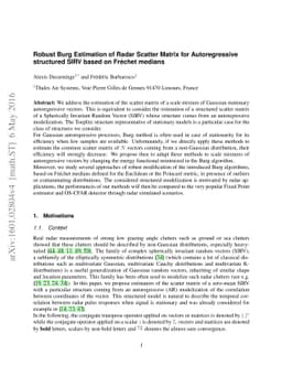 Robust Burg Estimation of Radar Scatter Matrix for Autoregressive
  structured SIRV based on Fréchet medians