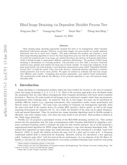 Blind Image Denoising via Dependent Dirichlet Process Tree