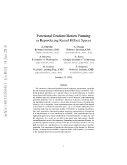 Functional Gradient Motion Planning in Reproducing Kernel Hilbert Spaces