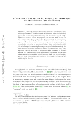 Computationally efficient change point detection for high-dimensional
  regression