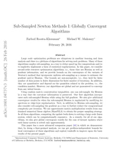 Sub-Sampled Newton Methods I: Globally Convergent Algorithms