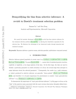 Demystifying the Bias from Selective Inference: a Revisit to Dawid's
  Treatment Selection Problem