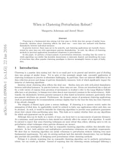 When is Clustering Perturbation Robust?