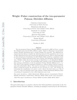 Wright-Fisher construction of the two-parameter Poisson-Dirichlet
  diffusion