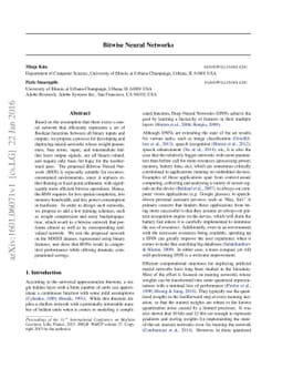 Bitwise Neural Networks
