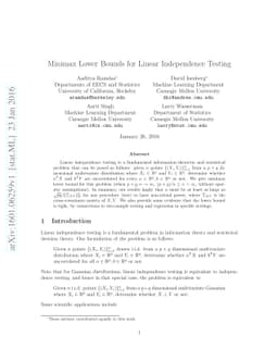 Minimax Lower Bounds for Linear Independence Testing