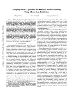 Sampling-based Algorithms for Optimal Motion Planning Using Closed-loop
  Prediction