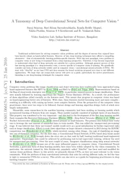 A Taxonomy of Deep Convolutional Neural Nets for Computer Vision