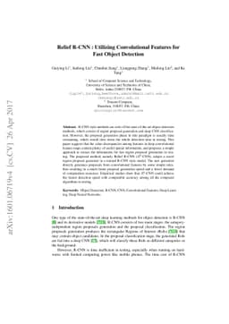 Relief R-CNN : Utilizing Convolutional Features for Fast Object
  Detection