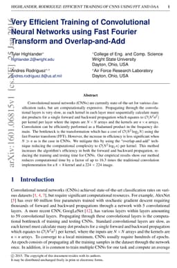 Very Efficient Training of Convolutional Neural Networks using Fast
  Fourier Transform and Overlap-and-Add