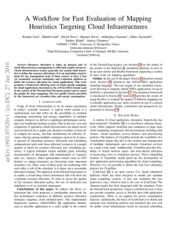 A Workflow for Fast Evaluation of Mapping Heuristics Targeting Cloud
  Infrastructures