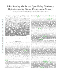 Joint Sensing Matrix and Sparsifying Dictionary Optimization for Tensor
  Compressive Sensing