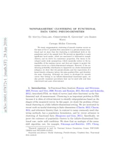 Nonparametric Clustering of Functional Data Using Pseudo-Densities
