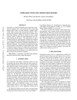 Lipreading with Long Short-Term Memory