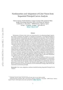 Nonlinearities and Adaptation of Color Vision from Sequential Principal
  Curves Analysis