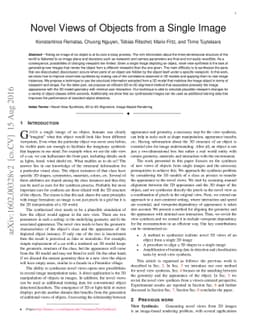 Novel Views of Objects from a Single Image