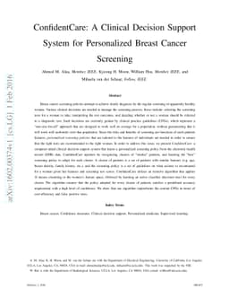 ConfidentCare: A Clinical Decision Support System for Personalized
  Breast Cancer Screening
