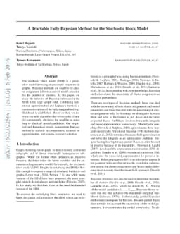 A Tractable Fully Bayesian Method for the Stochastic Block Model