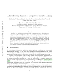 A Deep Learning Approach to Unsupervised Ensemble Learning