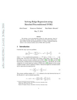 Solving Ridge Regression using Sketched Preconditioned SVRG