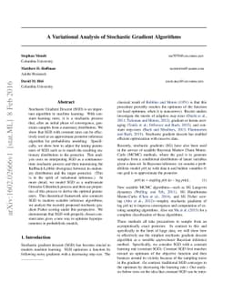 A Variational Analysis of Stochastic Gradient Algorithms