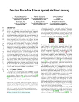 Practical Black-Box Attacks against Machine Learning