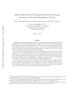 Differentially Private Chi-Squared Hypothesis Testing: Goodness of Fit
  and Independence Testing