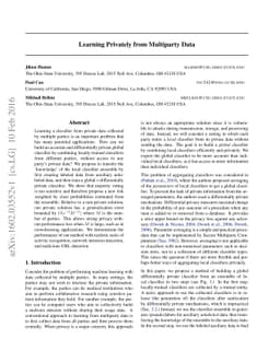 Learning Privately from Multiparty Data