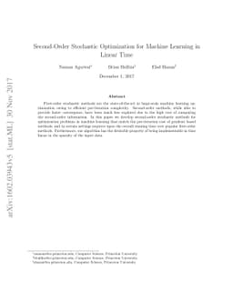 Second-Order Stochastic Optimization for Machine Learning in Linear Time