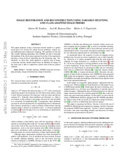 Image Restoration and Reconstruction using Variable Splitting and
  Class-adapted Image Priors