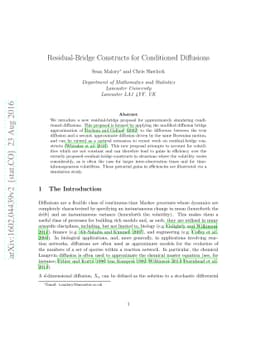 Residual-Bridge Constructs for Conditioned Diffusions