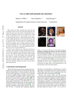 Can we still avoid automatic face detection?