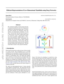 Efficient Representation of Low-Dimensional Manifolds using Deep
  Networks