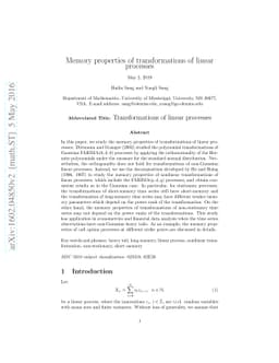 Memory properties of transformations of linear processes