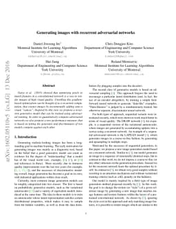 Generating images with recurrent adversarial networks