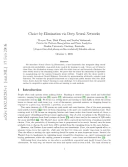 Choice by Elimination via Deep Neural Networks
