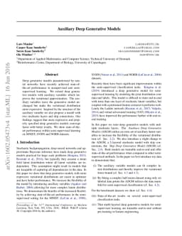 Auxiliary Deep Generative Models