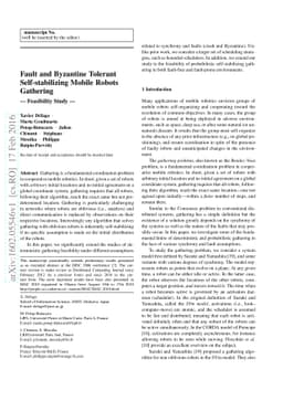 Fault and Byzantine Tolerant Self-stabilizing Mobile Robots Gathering -
  Feasibility Study -