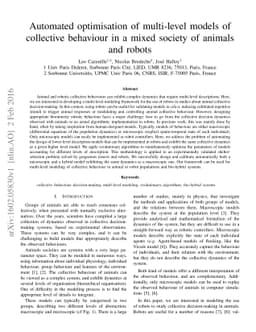 Automated optimisation of multi-level models of collective behaviour in
  a mixed society of animals and robots